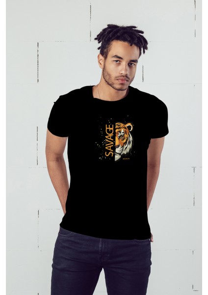 Savage Kaplan Baskılı Oversize Erkek T-Shirt fiyatları