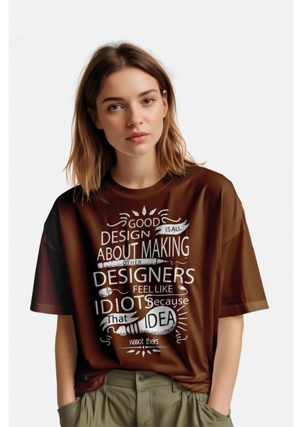 Desing Yazı Baskılı T-Shirt