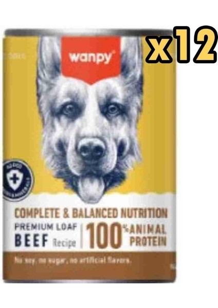 Tahılsız %100 Gerçek Et Biftekli Köpek Konservesi 375 gr x 12 Adet