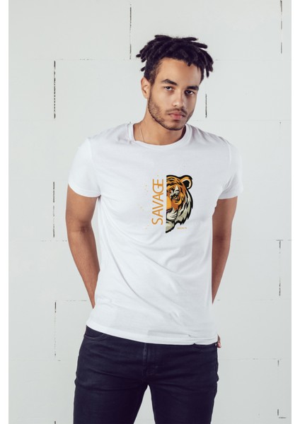 Savage Kaplan Baskılı Oversize Erkek T-Shirt fiyatları