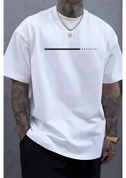 What Ever Baskılı Oversize T-Shirt
