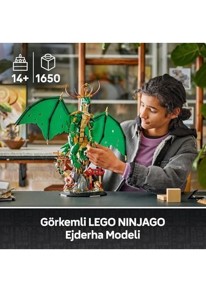 Muhafız Ejderha 71847 - 14 Yaş ve Üzeri Çocuklar Için Usta Wu Minifigürü ve Detaylı Ejderha Figürü Içeren Koleksiyonluk Yaratıcı Oyuncak Yapım Seti, Doğum Günü Hediyesi (1650 Parça)