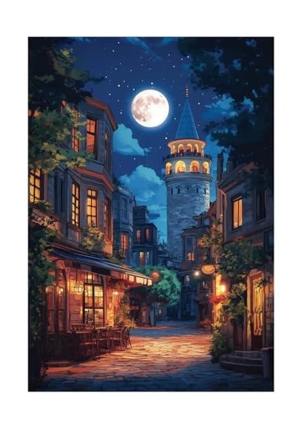 Puzzle - Dolunayda GALATA,500 Parça Puzzle, #3643