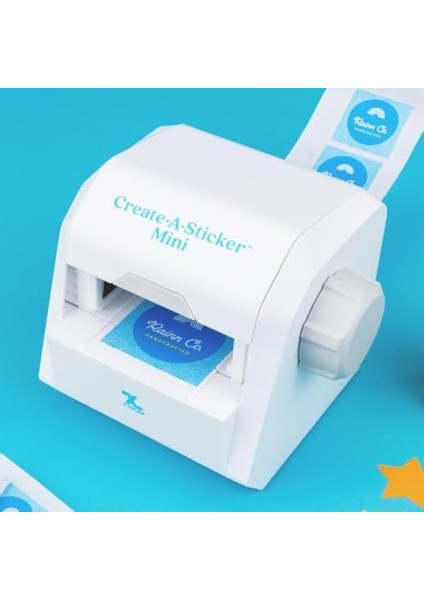 Küçük Işletmeler ve Kendin Yap El Sanatları Için Çıkartma, Mini, 2,5 Inç Çıkartma ve Etiketleme Makinesi, Taşınabilir, Kalıcı Yapıştırıcı Içerir, Önceden Yüklenmiş (XRN250-CFTEN), Mavi/gri