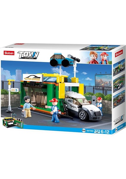 Town Araba Yıkama Dükkanı Yapım Seti, 323 Parça