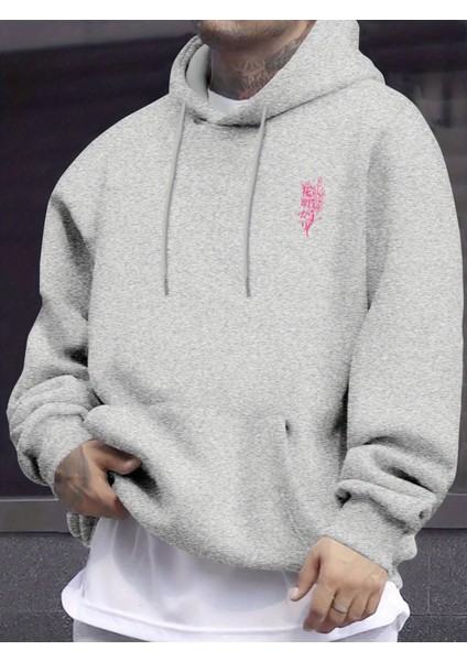 Erkek Kapüşonlu Sakura Kiraz Çiceği Sırt Baskılı Oversize Hoodie - Sokak Stili - Günlük Kombin fiyatları