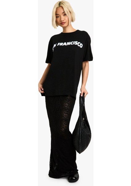 Oversize Kadın San Francisco Baskılı T-Shirt fiyatları