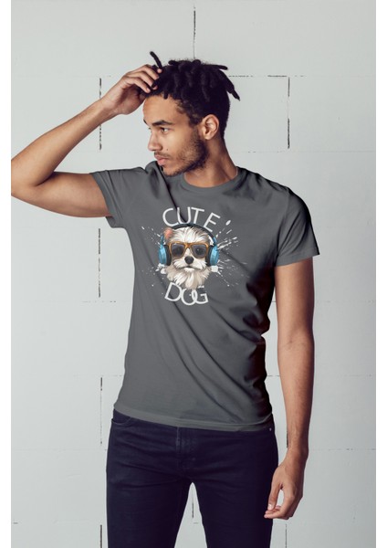 Cute Dog Baskılı Erkek Oversize T-Shirt fiyatları