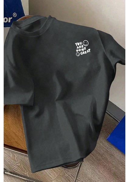 You Are Doing Great Baskılı Oversize T-Shirt