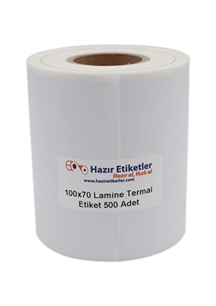 Hazır Al Hızlı Al Lamine Termal Etiket 100MM x 70MM Ruloda 500 Adet 40MM Çapında Direk Termal Transfer Etiketi fiyatları