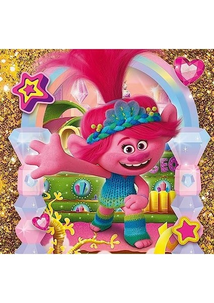 25292 Trolls 3 Supercolor 3-3X48 Parça Dahil, Yapboz Çocuklar 5 Yaş, Yapboz Karikatür modelleri