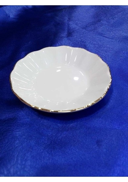 6'lı Yaldızlı Porselen Çay Tabağı Porlandyaldızlıcaytabak