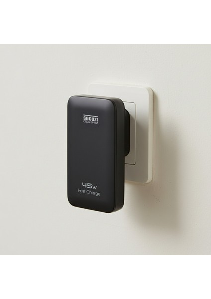 45W Hızlı Gan PPS Destekli Şarj Adaptörü / Type-C Usb-A Çift Port / Türk-Amerikan Tipi Çift Fiş / Ultra Slim modelleri