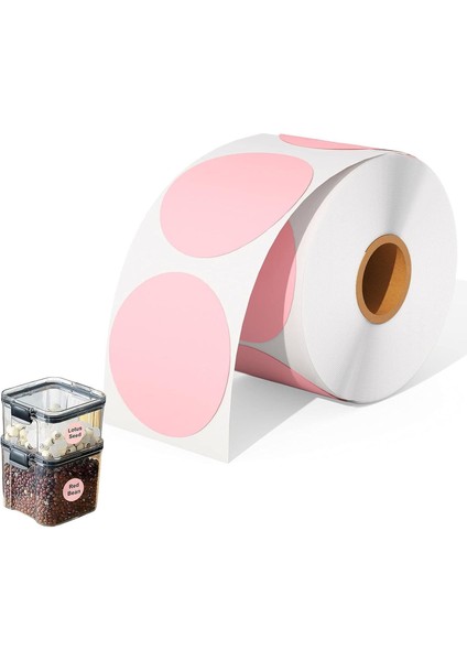 Yuvarlak Doğrudan Termal Etiketler, 600 Adet 5cm Çok Amaçlı Rulo Etiket, Pembe Yuvarlak Termal Etiket, Kendinden Yapışkanlı Doğrudan Termal Etiketler, Dıy Logo Tasarımı ve Qr Kod Için modelleri