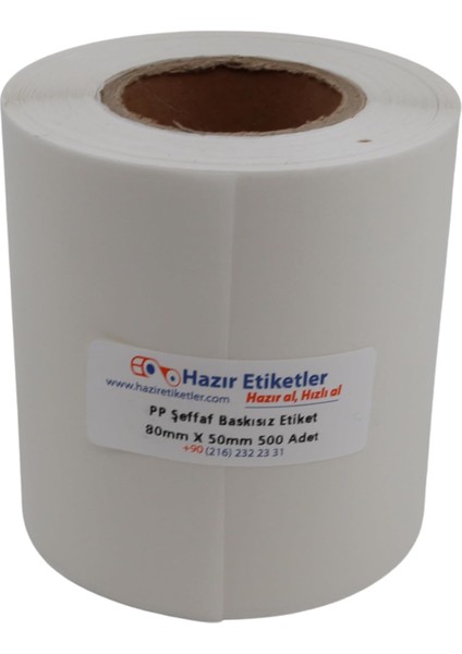 Pp Şeffaf Baskısız Noter Fotoğraf Kapatma Etiketi 80X50 mm - Rulo 500 Adet (Kutu Kapatma Etiketi)