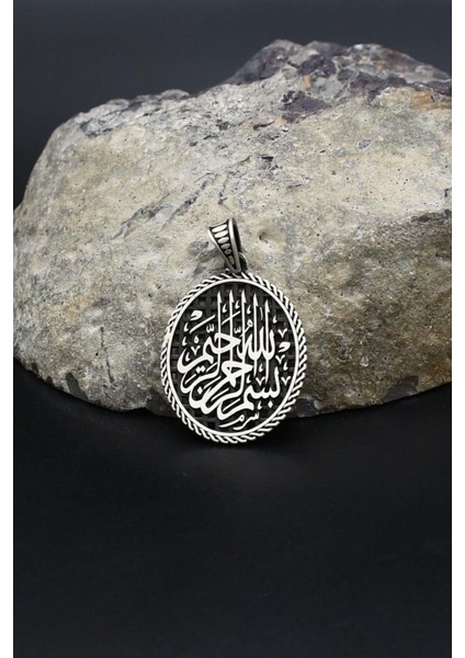 Kolye Ucu Bismillahirrahmanirrahim - Besmele Yazılı 925 Ayar Gümüş 902408 modelleri