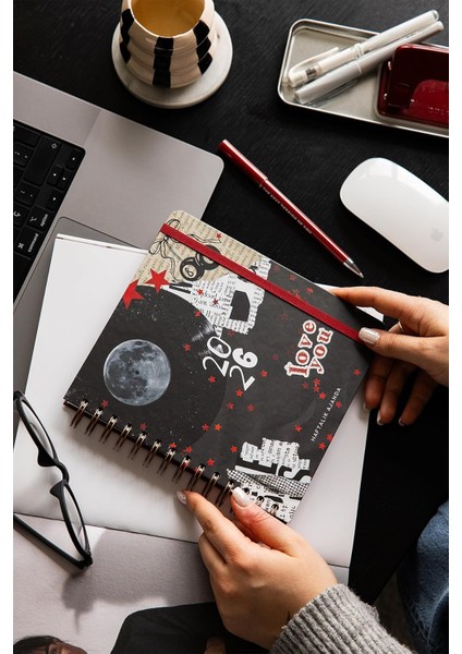 2026 18X20 Spiralli Haftalık Kare Ajanda 12 Aylık - Kolaj modelleri