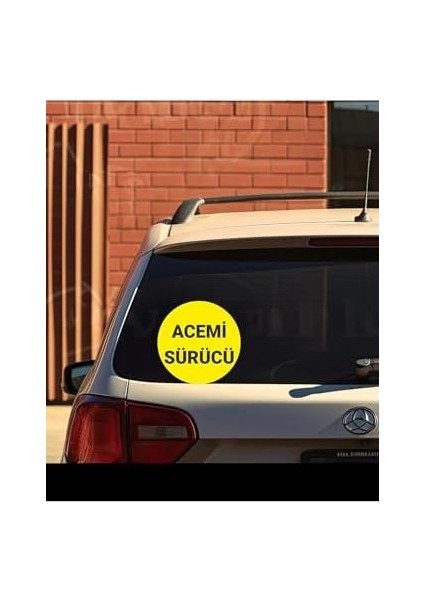 Parti Tasarla Acemi Sürücü Yazılı Oto 15X15 cm Sarı Zemin Siyah Yazı modelleri