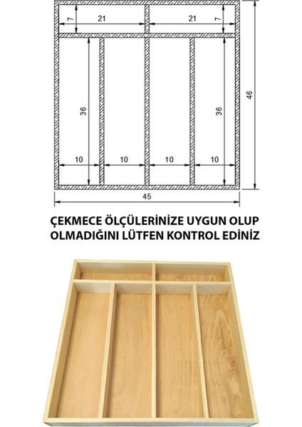 45X46 cm Ahşap Kepçelik Mutfak Çekmecesi Servis Gereçleri Düzenleyici Organizer modelleri
