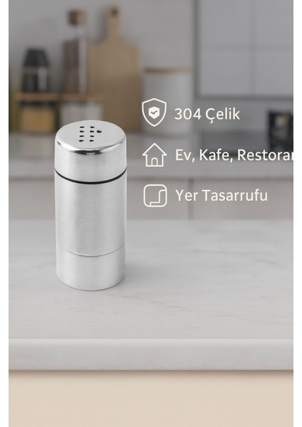 2 Li 304 L Çelik Büyük Boy Karabiberlik ve Tuzluk Set Takım CIN980-TAKIM fırsatları