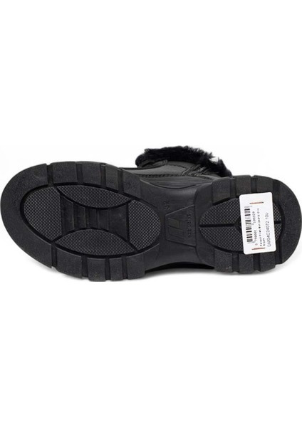 Filet Bot 24072 Cilt Siyah Deri Kürklü Kaymaz Çocuk Bot modelleri