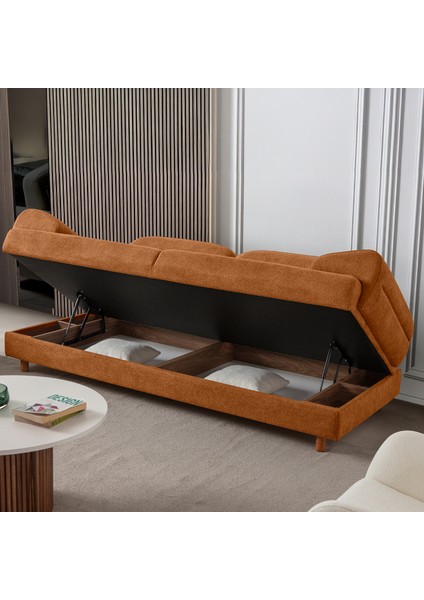 Lizbon Yataklı Sandıklı Koltuk Takımı 3+1 Turuncu modelleri