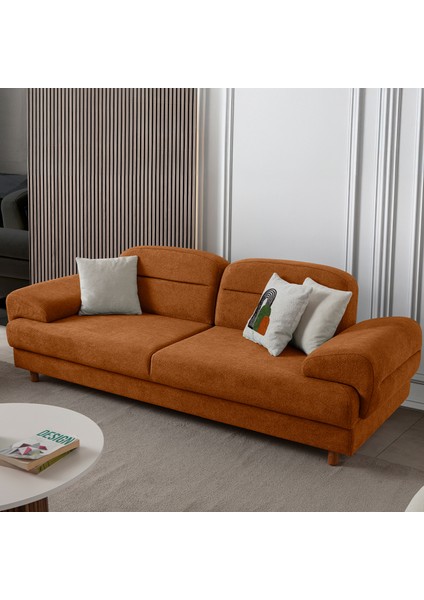 Lizbon Yataklı Sandıklı Koltuk Takımı 3+1 Turuncu indirimleri