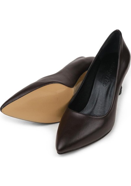 Beliz Hakiki Deri Acı Kahve Kadın Stiletto Ayakkabı modelleri
