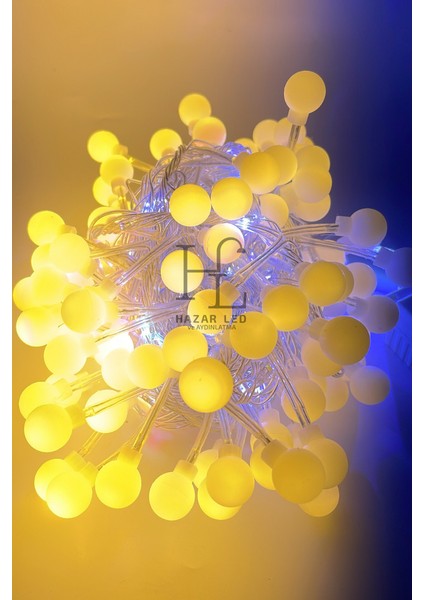 10 Metre Gün Işığı Beyaz Flaş Çakar Top LED Animasyonlu Şeffaf Kablolu Dekoratif LED Işık Yılbaşı Süsü fırsatları