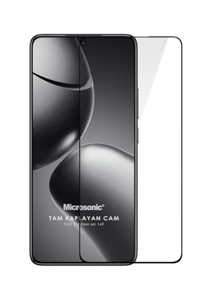 14T Tam Kaplayan Temperli Cam Ekran Koruyucu Siyah modelleri