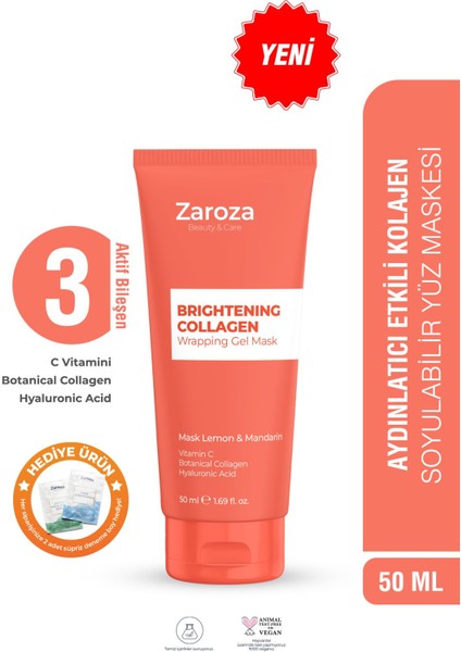 Aydınlatıcı Gece Boyu Etkili Soyulabilir Kolajen Yüz Maskesi ( Lemon & Mandarin) 50 ml