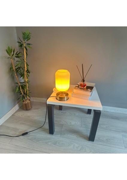 Wingmn Cam Beyaz Y Piramit Masa Lambası Dekoratif Masaüstü Aydınlatma Abajur Başucu Lamba fiyatları