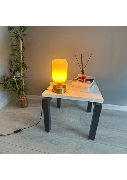 Wingmn Cam Beyaz Y Piramit Masa Lambası Dekoratif Masaüstü Aydınlatma Abajur Başucu Lamba indirimleri