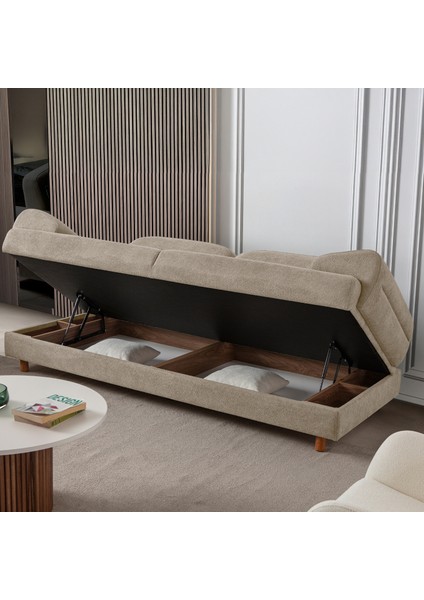 Lizbon Yataklı Sandıklı Koltuk Takımı 3+1 Sütlü Kahve modelleri