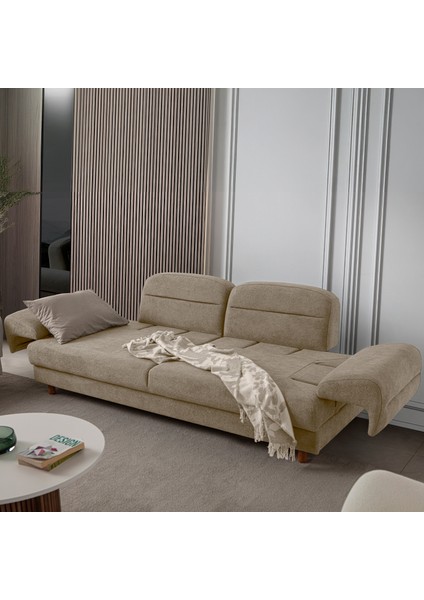 Lizbon Yataklı Sandıklı Koltuk Takımı 3+1 Sütlü Kahve fırsatları