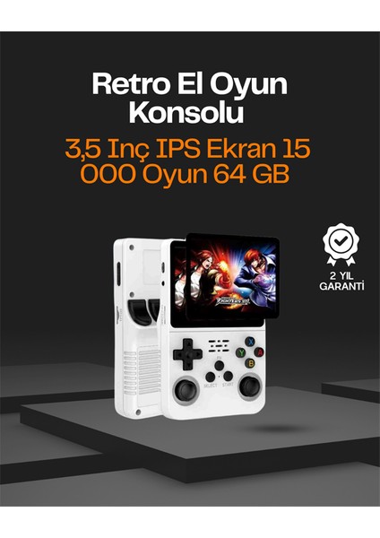 R36S Taşınabilir Retro Oyun Konsolu – 15.000 Oyun 64 GB Depolama IPS Ekran