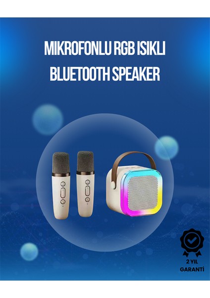 Bluetooth USB ve Aux Girişli Çok Fonksiyonlu Karaoke Hoparlör