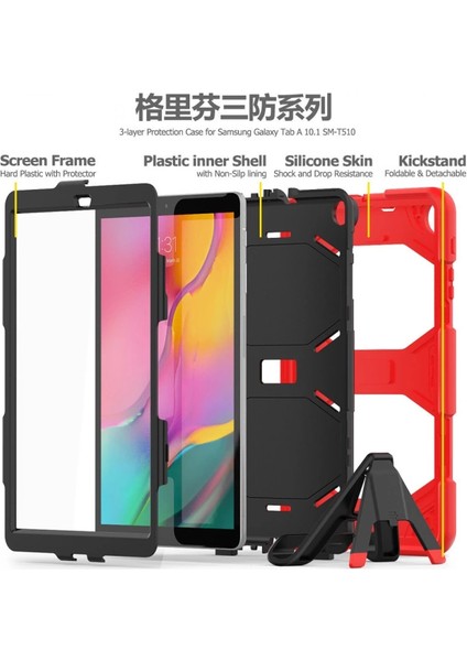 Buğz Samsung Galaxy T510 Tab A 10.1 Kılıf Griffin Tablet Kapak - Kırmızı fırsatları