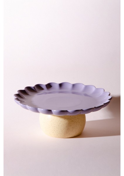 Fungo Ayaklı Pasta Kek Sunum Tabağı 23 cm | Mor fiyatları
