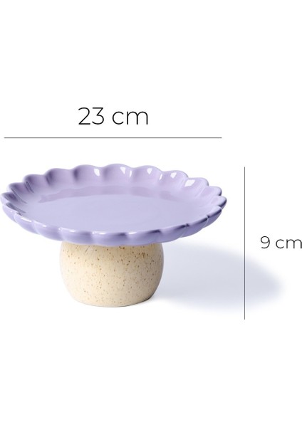 Fungo Ayaklı Pasta Kek Sunum Tabağı 23 cm | Mor modelleri