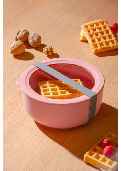 Moca Stoneware Hava Geçirmez Şeffaf Kapaklı Saklama Kabı 1000 ml | Pembe modelleri