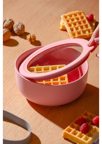 Moca Stoneware Hava Geçirmez Şeffaf Kapaklı Saklama Kabı 1000 ml | Pembe fırsatları