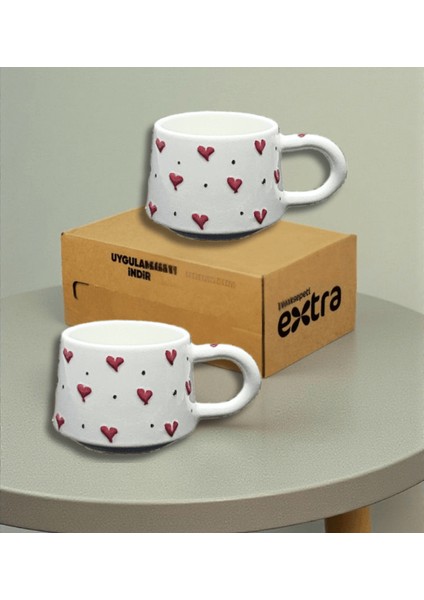 El Yapımı Ççek Desenli Hediyelik Ikili Kupa Seti fiyatları