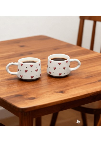 El Yapımı Ççek Desenli Hediyelik Ikili Kupa Seti modelleri