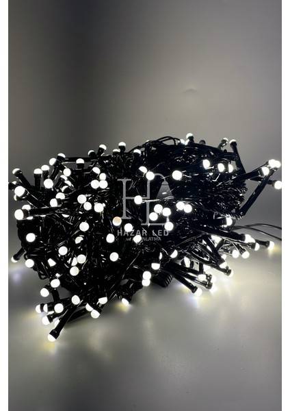 10 Metre Gün Işığı Kirpi LED Siyah Kablolu Jack Eklemeli Dekoratif LED Işık Yılbaşı Süsü