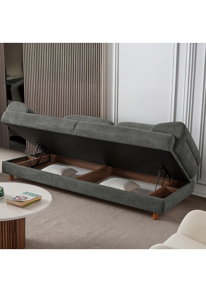 Lizbon Yataklı Sandıklı Koltuk Takımı 3+1 Antrasit modelleri