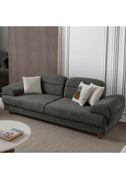 Lizbon Yataklı Sandıklı Koltuk Takımı 3+1 Antrasit indirimleri