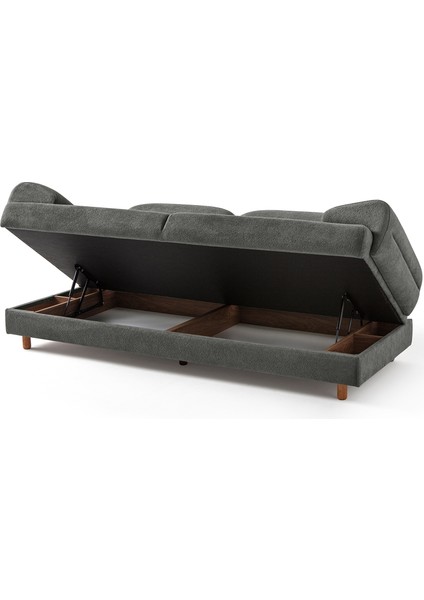 Lizbon Yataklı Sandıklı Koltuk Takımı 3+1 Antrasit