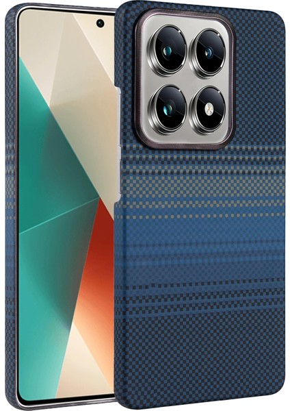 Xiaomi Mi 14T Pro Uyumlu Magsafe Şarj Destekli Kamera Koruma Çıkıntılı Karbon Fiber Tasarımlı Kılıf