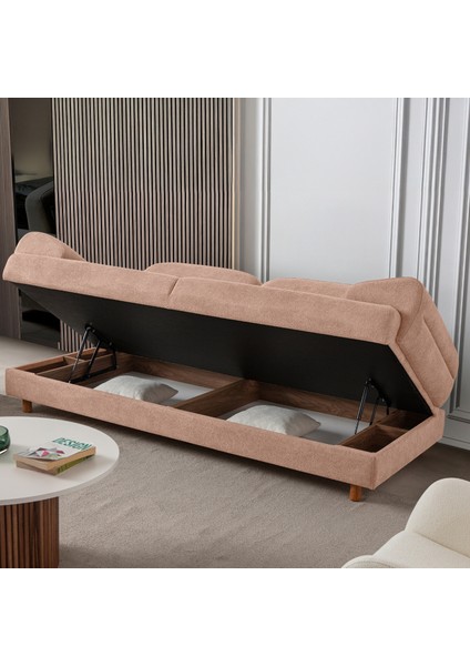 Lizbon Yataklı Sandıklı Koltuk Takımı 3+1 Pembe modelleri